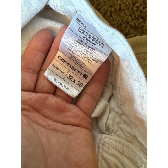 Carhartt Relaxed Fit Double Knee 31x30 Twill Ultra Faded Natural Carpenter Pants - Picture 4 of 11